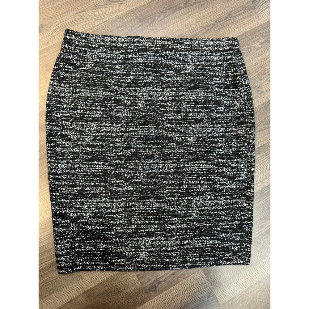 Apt 9 Womens XL Black White Textured Knit Pencil Skirt Stretch Career Wear